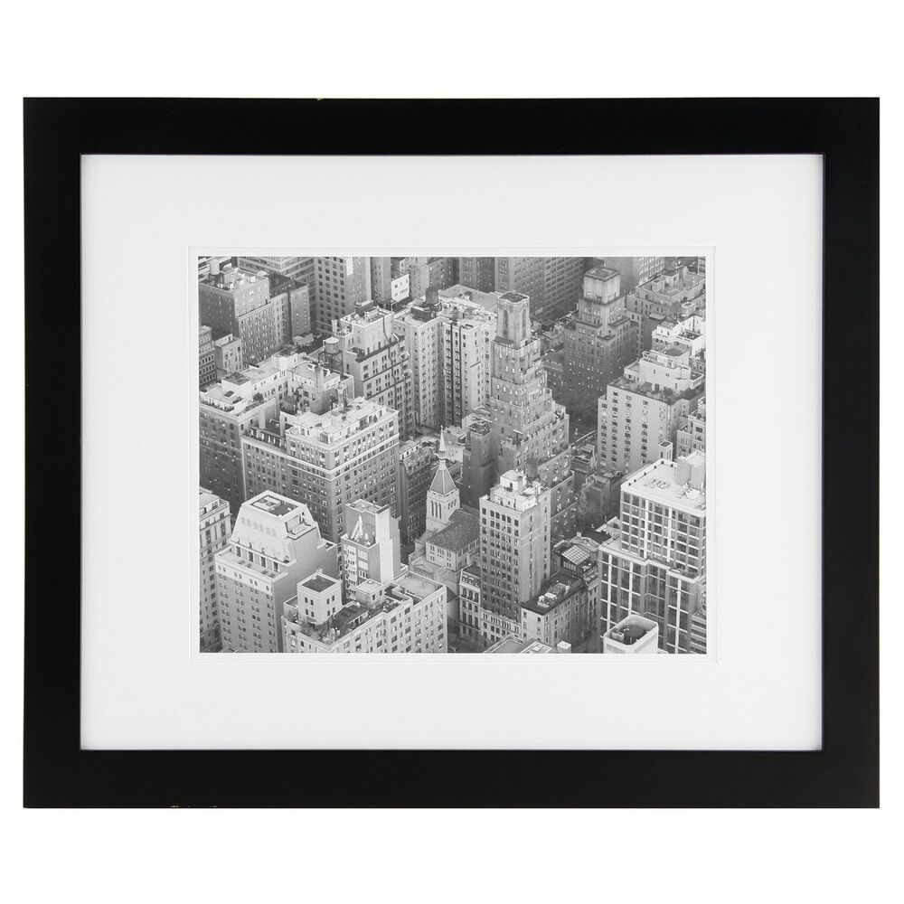 Gallery Solutions 16x20 Black Picture Frame w/ Double Mat 11x14